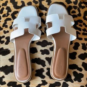 H Sandals in White - Brand New